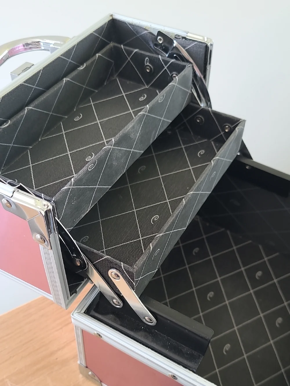 Caboodles Metallic Pink Train Case Makeup Box